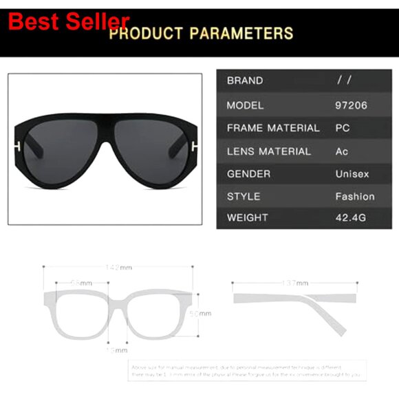 3-Pack Oversized Aviator Sunglasses UV400 Protection Unisex Retro main image 6